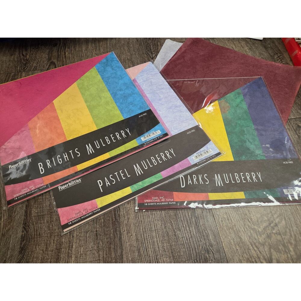 Paperbilities Mulberry Papers Sheer Scrapbook Brights Pastel Darks Crafts
